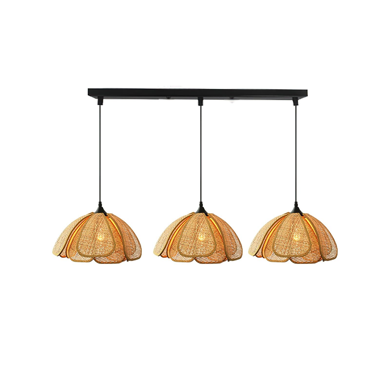 Eurvinel Elegance Bloom Rattan Fabric Pendant Lamp - Letslighting