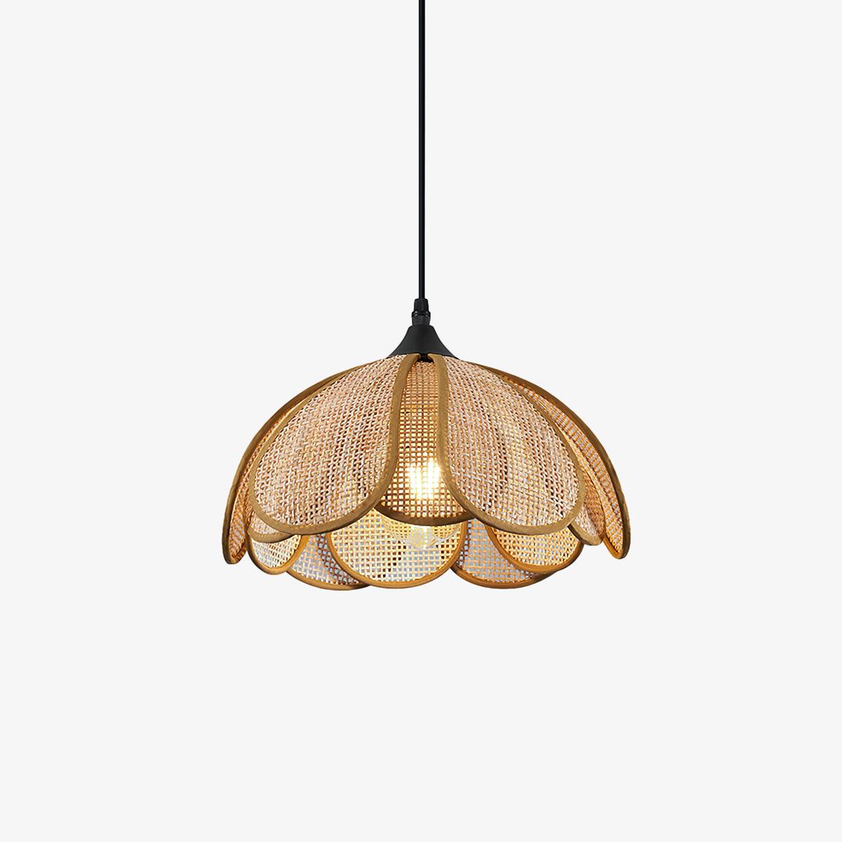 Eurvinel Elegance Bloom Rattan Fabric Pendant Lamp - Letslighting