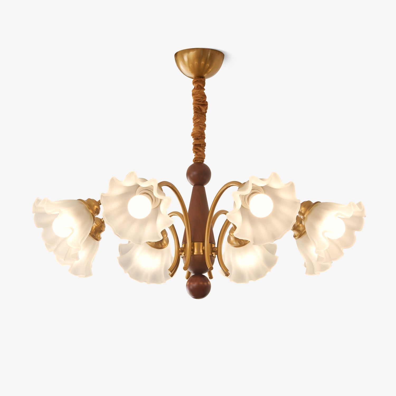 Ilvinan Traditional Elegance Wood Glass Chandelier - Letslighting