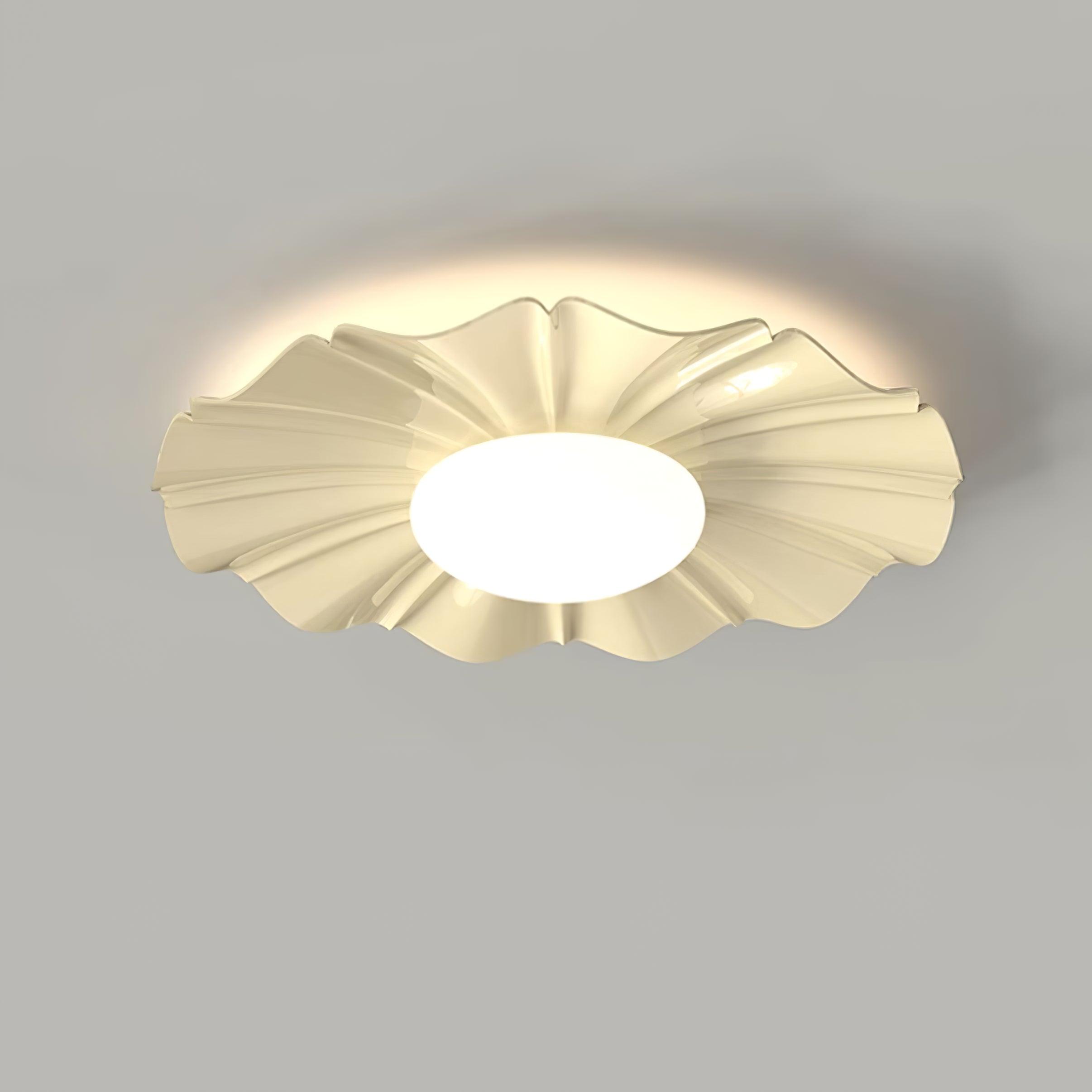Lustra Ceiling Light Gold LED Scalloped for Bedroom - Letslighting