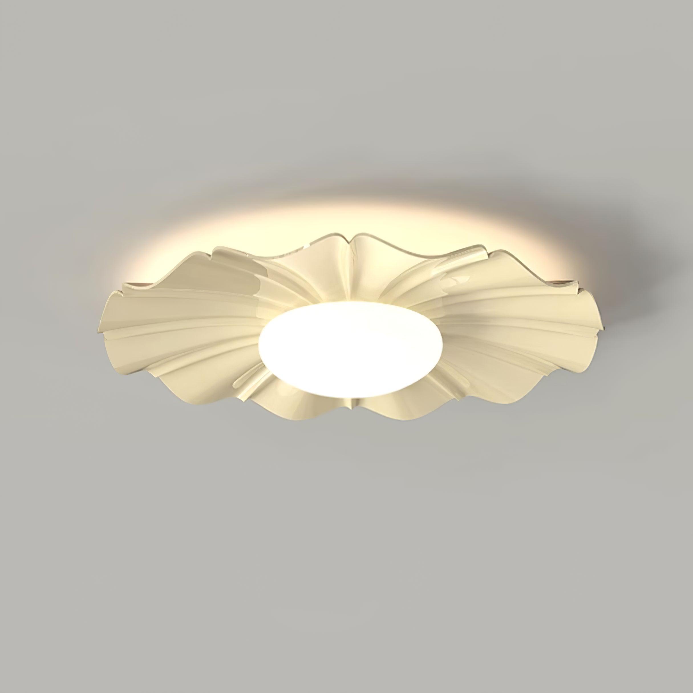 Lustra Ceiling Light Gold LED Scalloped for Bedroom - Letslighting