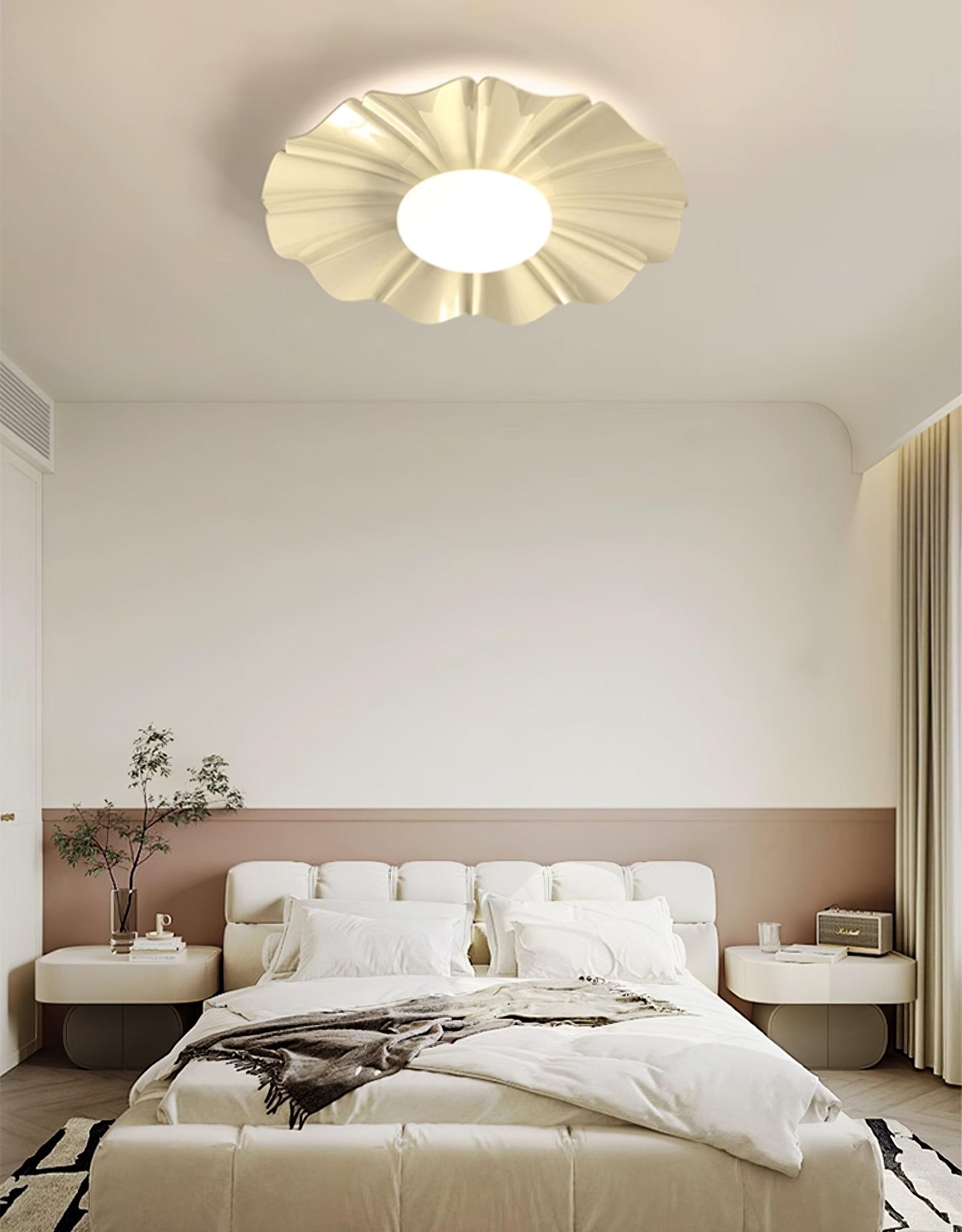Lustra Ceiling Light Gold LED Scalloped for Bedroom - Letslighting