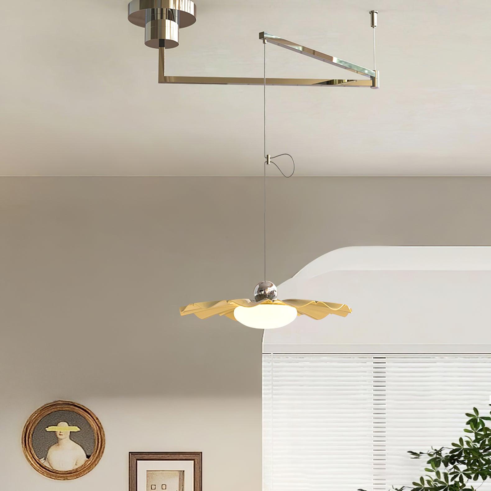 Lustra Pendant Light Brass Acrylic Dining - Letslighting