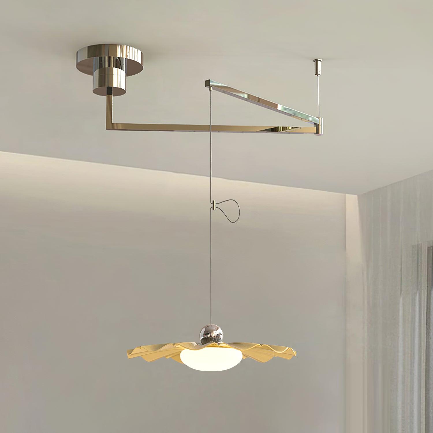 Lustra Pendant Light Brass Acrylic Dining - Letslighting