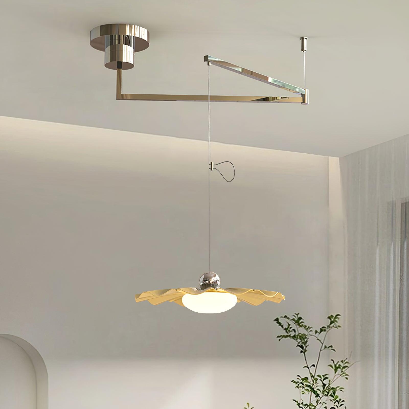 Lustra Pendant Light Brass Acrylic Dining - Letslighting