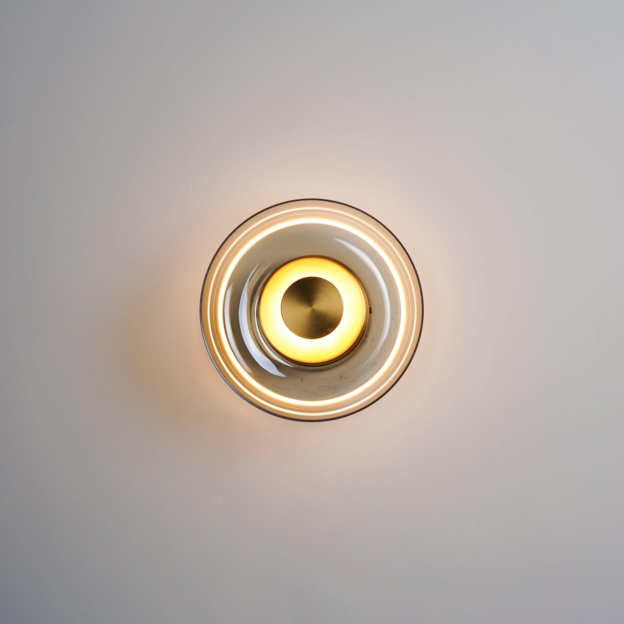Crux Modern Minimalist Brass Glass Wall Light - Letslighting
