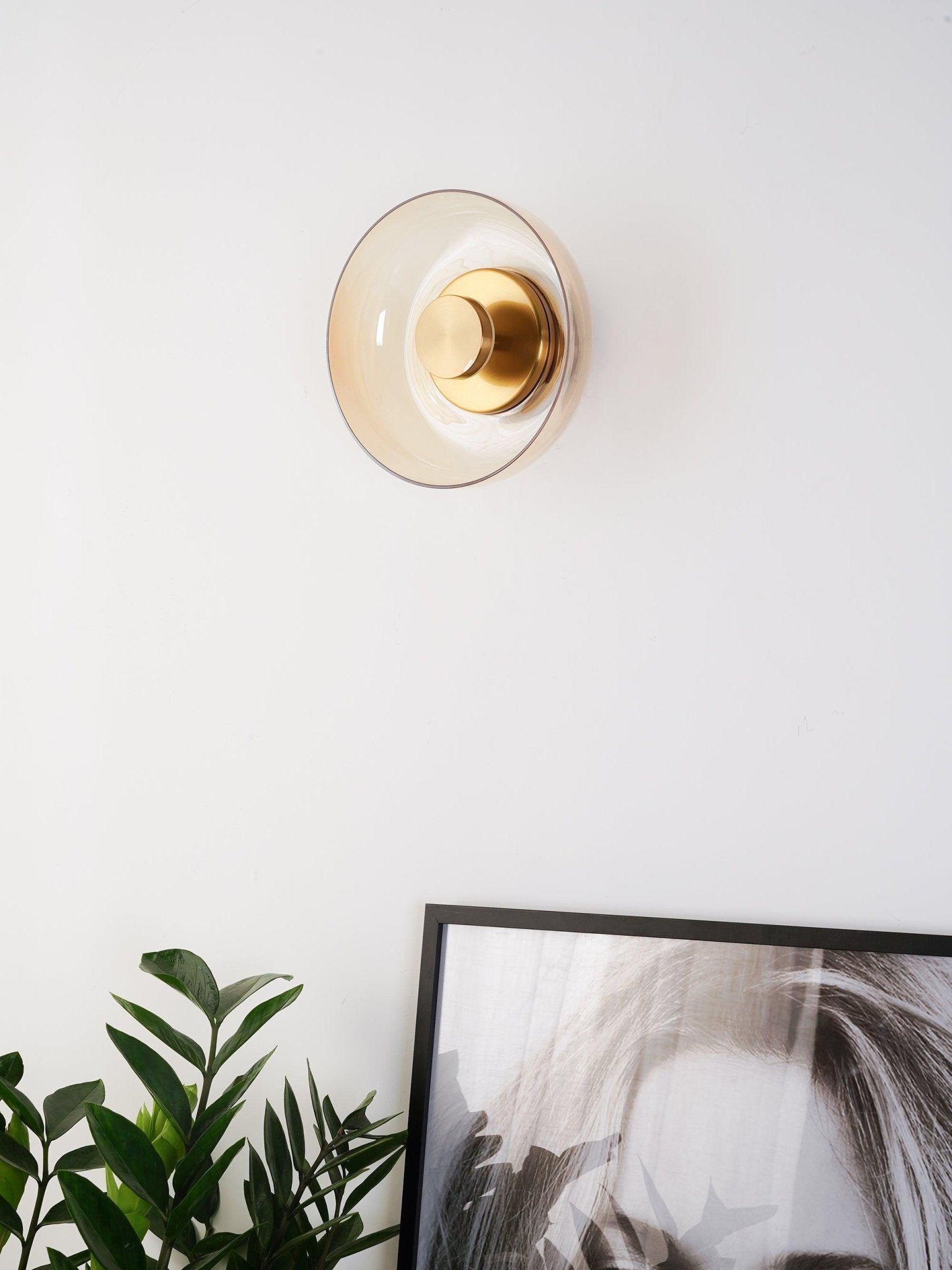 Crux Modern Minimalist Brass Glass Wall Light - Letslighting