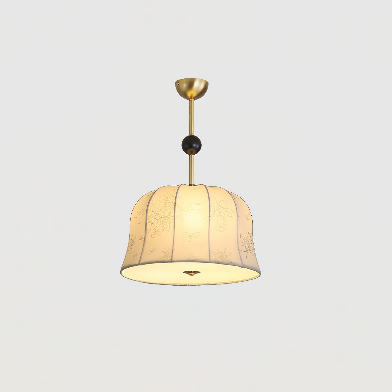 Avnoren Blossom Curve Fabric Wood Pendant Lamp - Letslighting