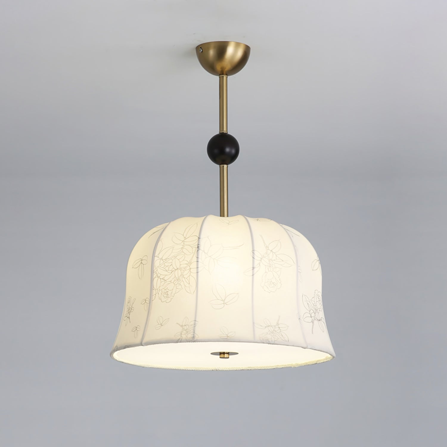 Avnoren Blossom Curve Fabric Wood Pendant Lamp - Letslighting