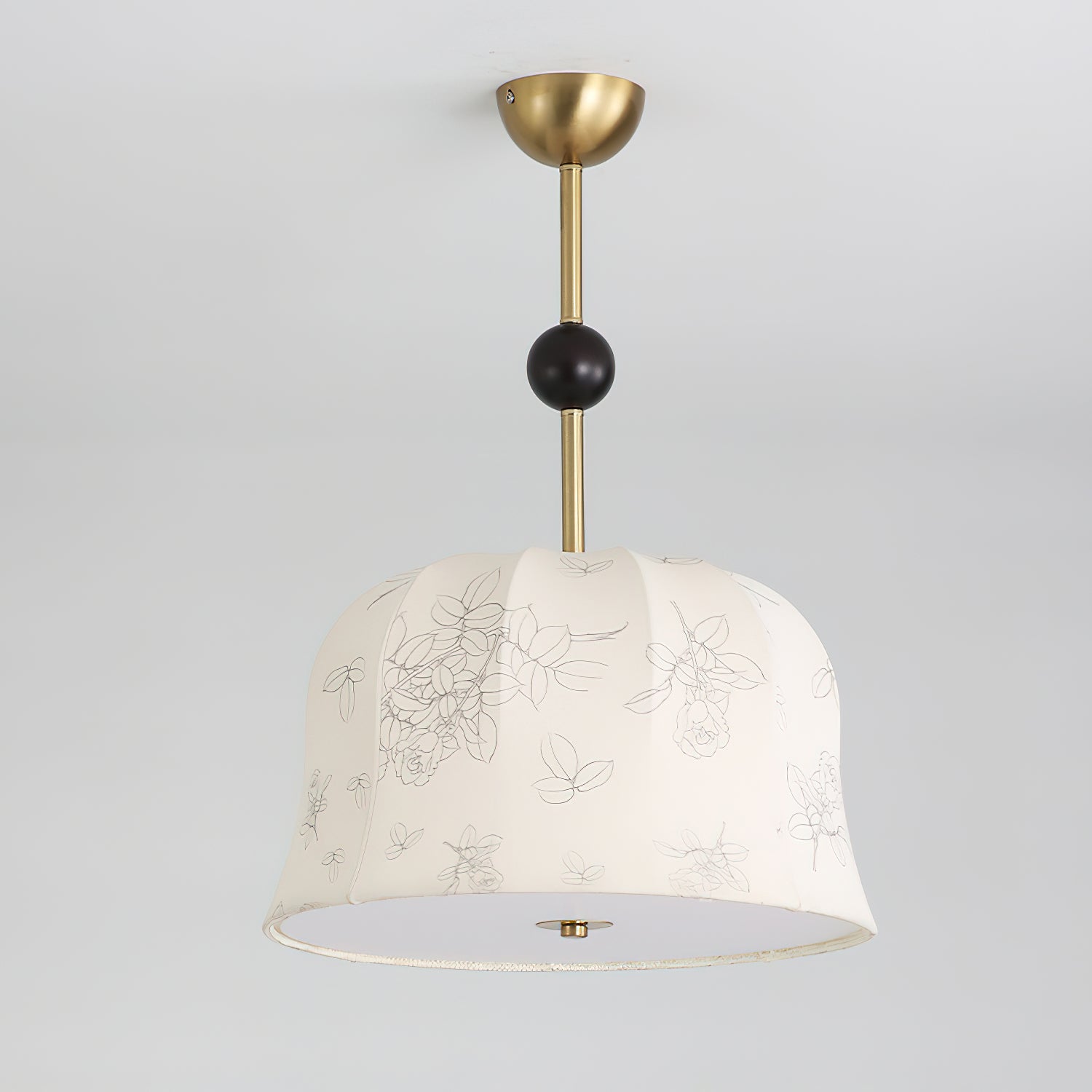Avnoren Blossom Curve Fabric Wood Pendant Lamp - Letslighting