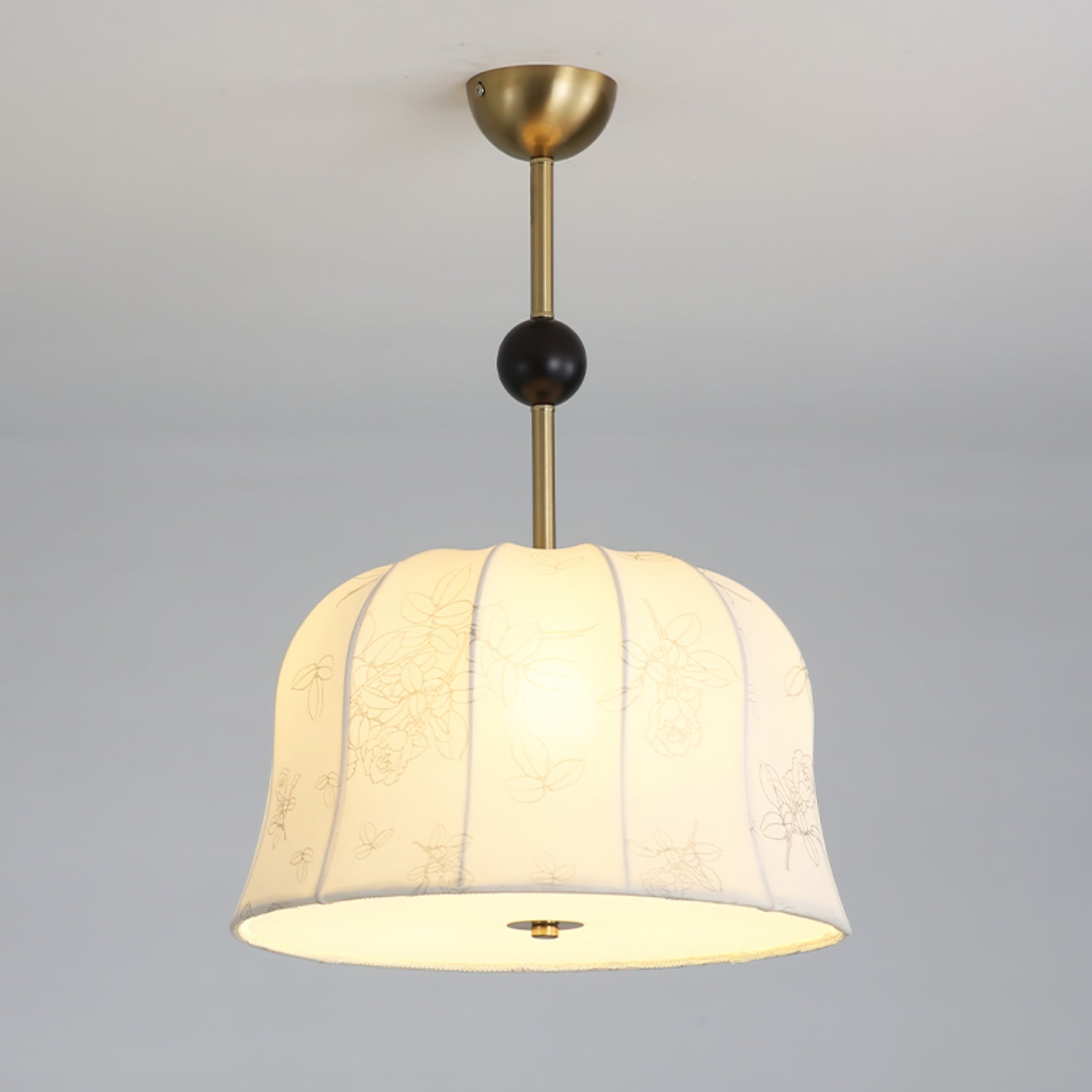 Avnoren Blossom Curve Fabric Wood Pendant Lamp - Letslighting