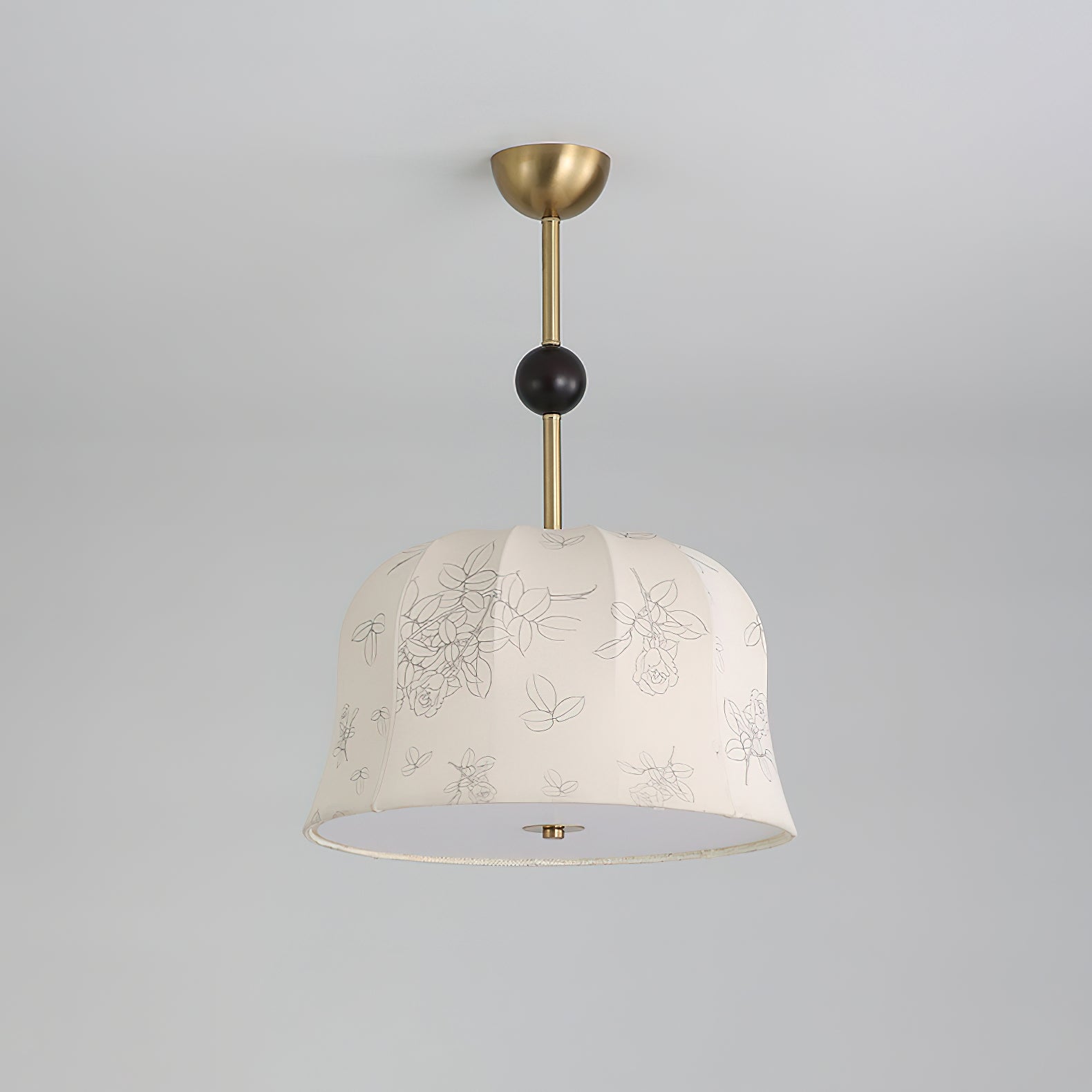 Avnoren Blossom Curve Fabric Wood Pendant Lamp - Letslighting