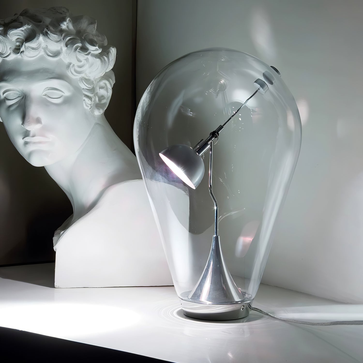 Veroce Glass Industrial Table Lamp - Letslighting