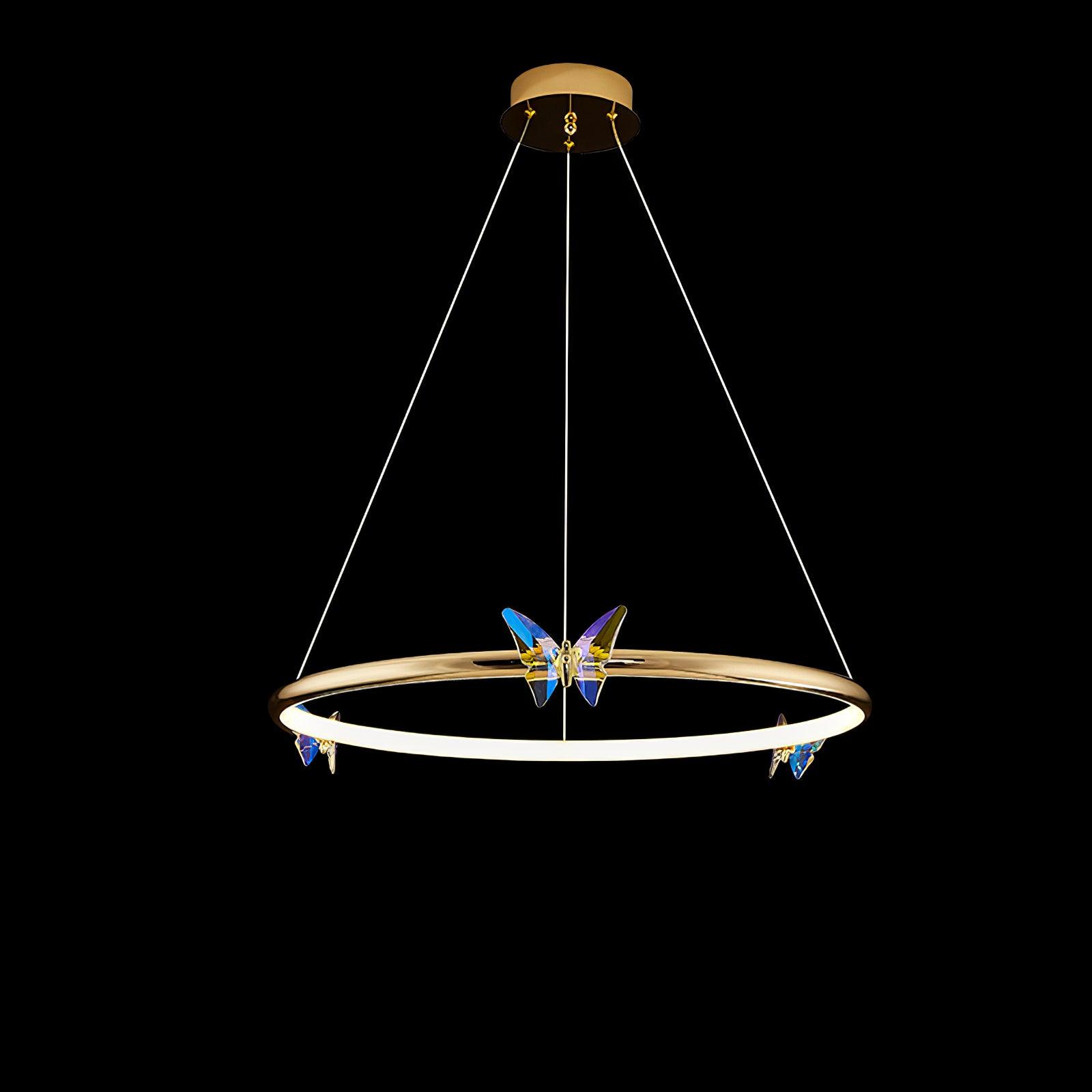 Lustra Chandelier Butterfly Crystal Ring Elegant - Letslighting