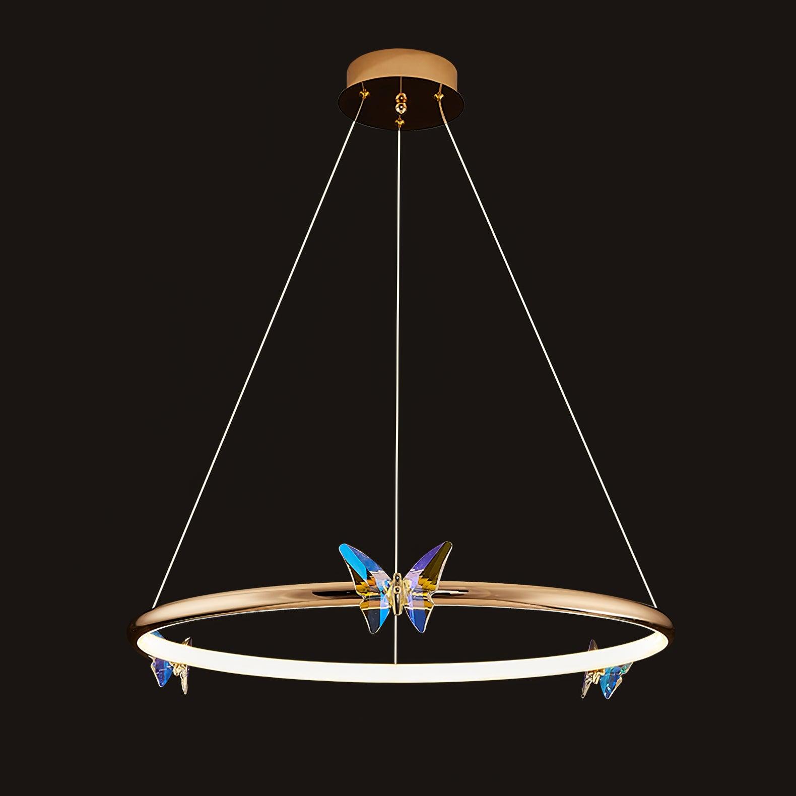 Lustra Chandelier Butterfly Crystal Ring Elegant - Letslighting