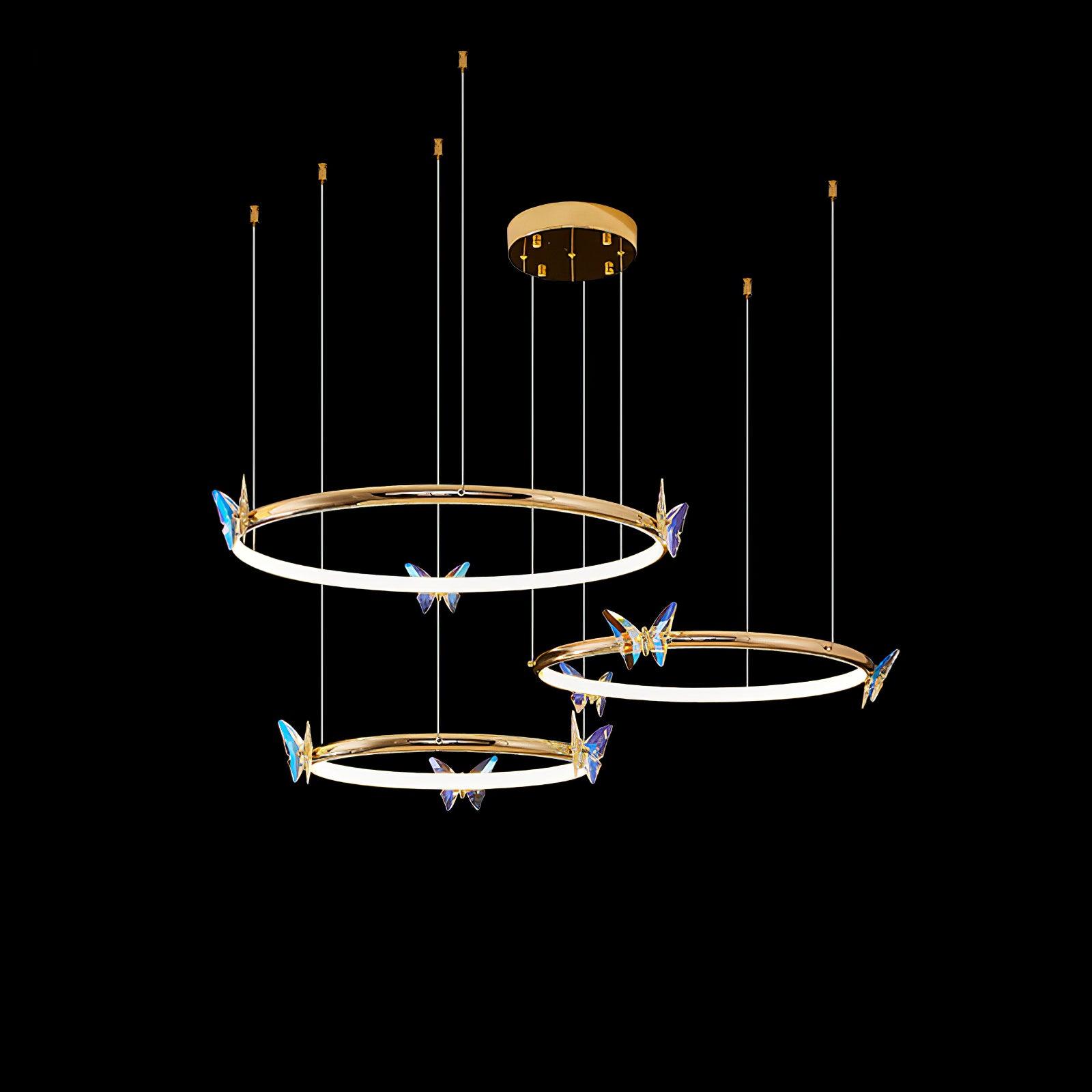Lustra Chandelier Butterfly Crystal Ring Elegant - Letslighting