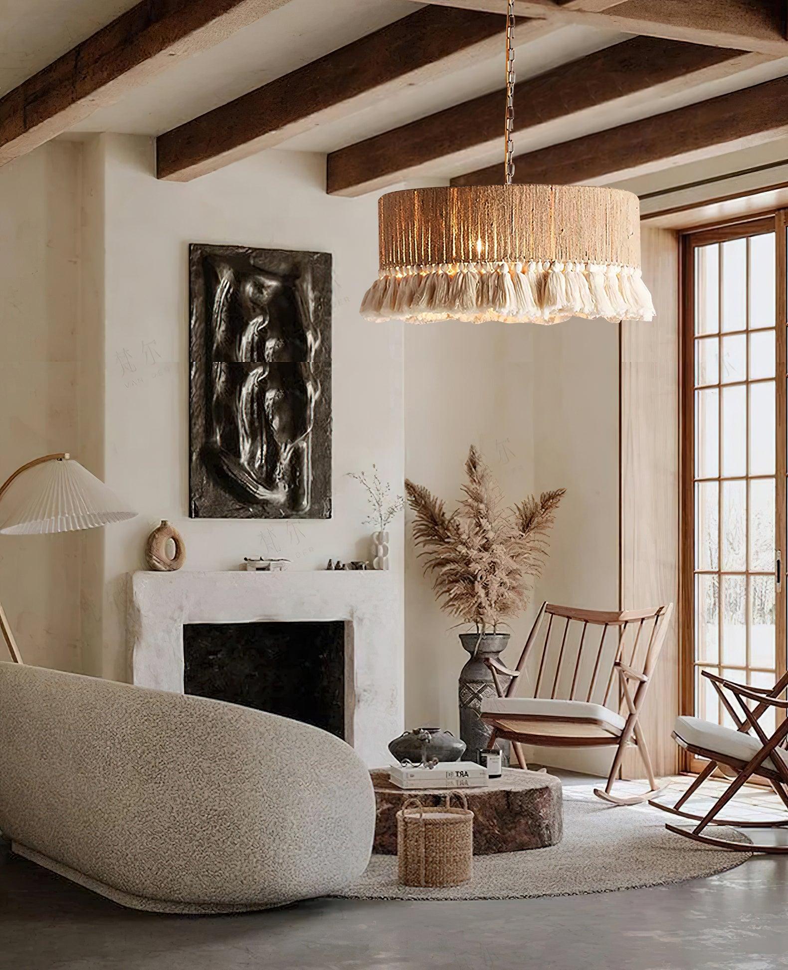 Lustra Pendant Lamp Cotton Tassels for Living Room - Letslighting