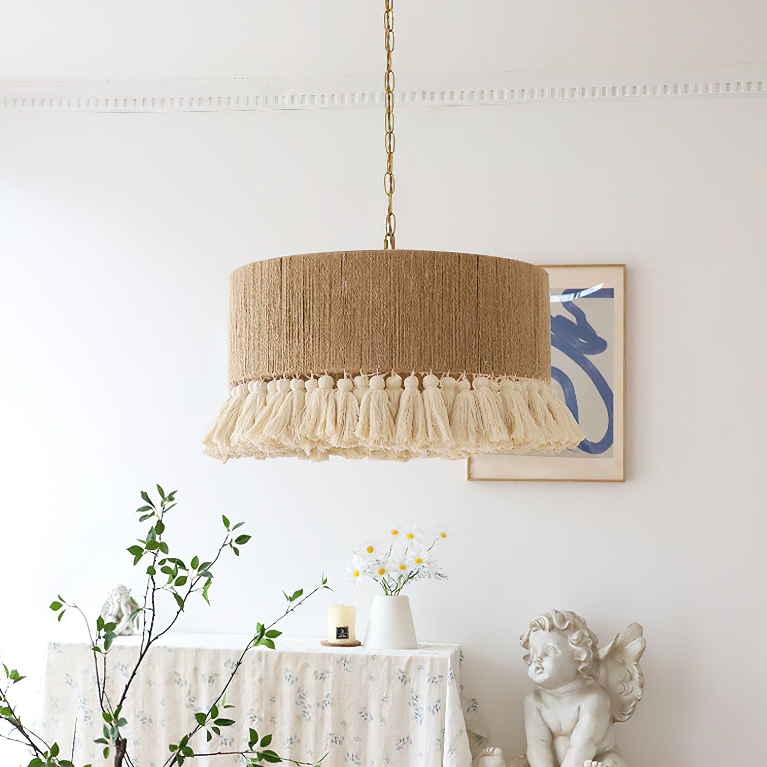 Lustra Pendant Lamp Cotton Tassels for Living Room - Letslighting