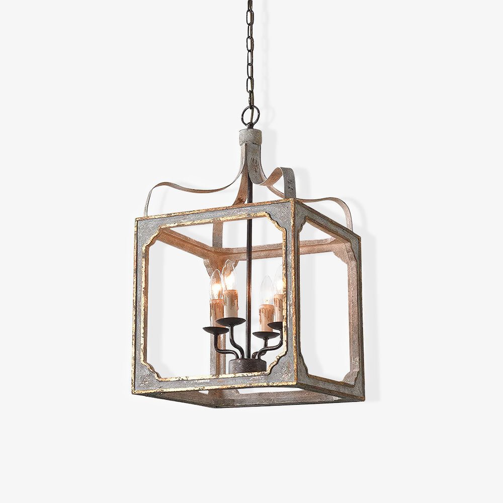 Lustra Chandelier Rustic Cube Vintage Frame - Letslighting
