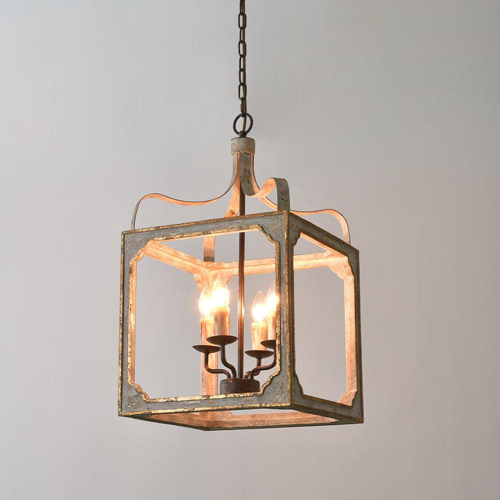 Lustra Chandelier Rustic Cube Vintage Frame - Letslighting