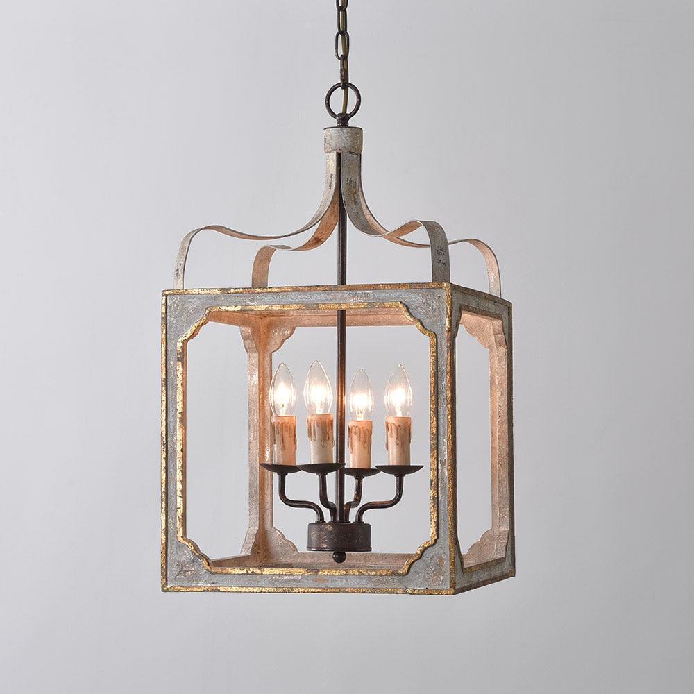 Lustra Chandelier Rustic Cube Vintage Frame - Letslighting