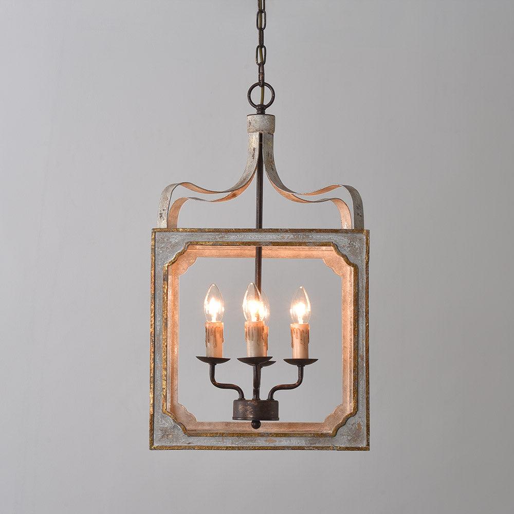 Lustra Chandelier Rustic Cube Vintage Frame - Letslighting