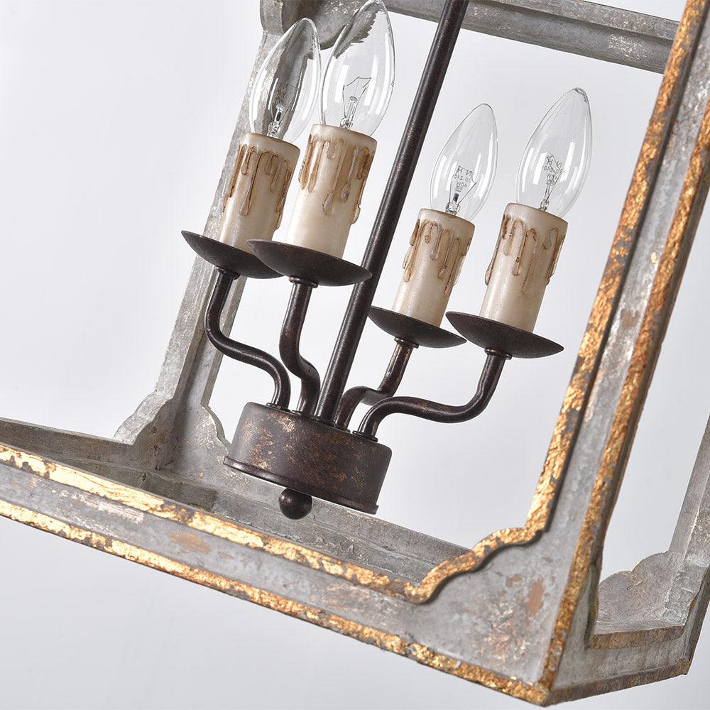 Lustra Chandelier Rustic Cube Vintage Frame - Letslighting