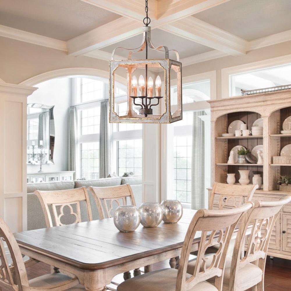 Lustra Chandelier Rustic Cube Vintage Frame - Letslighting