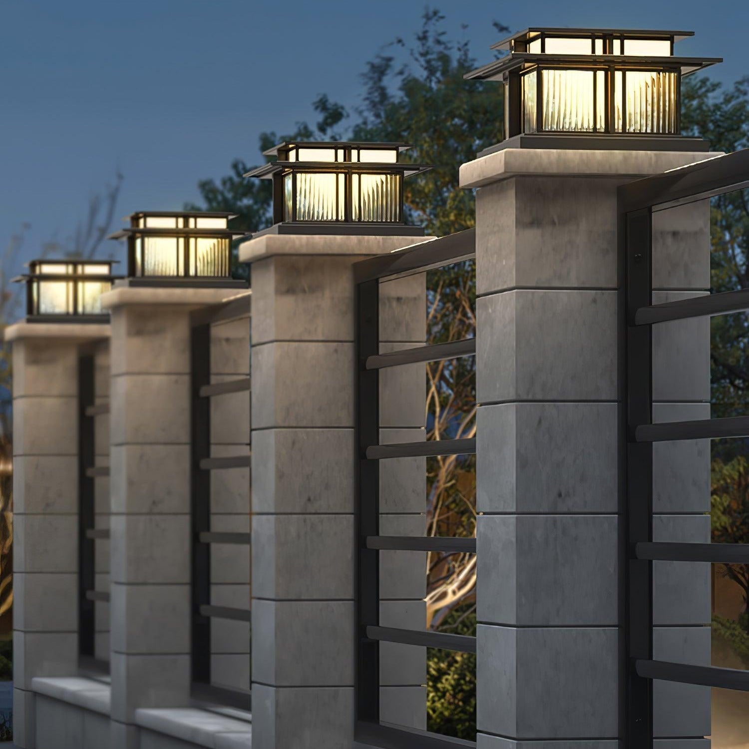 Ray Pillar Solar /HardWire Outdoor Light