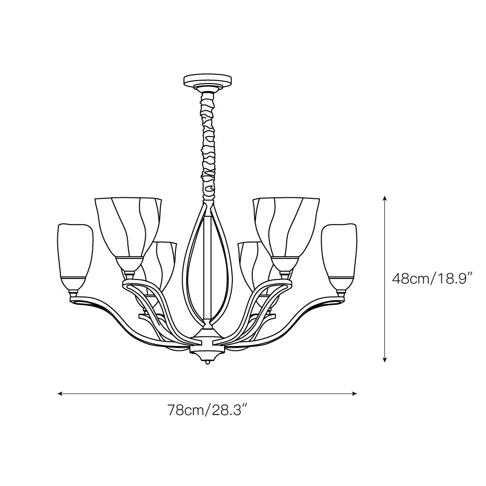 Dvaluvyj Postmodern Luxury Brass Glass Chandelier - Letslighting