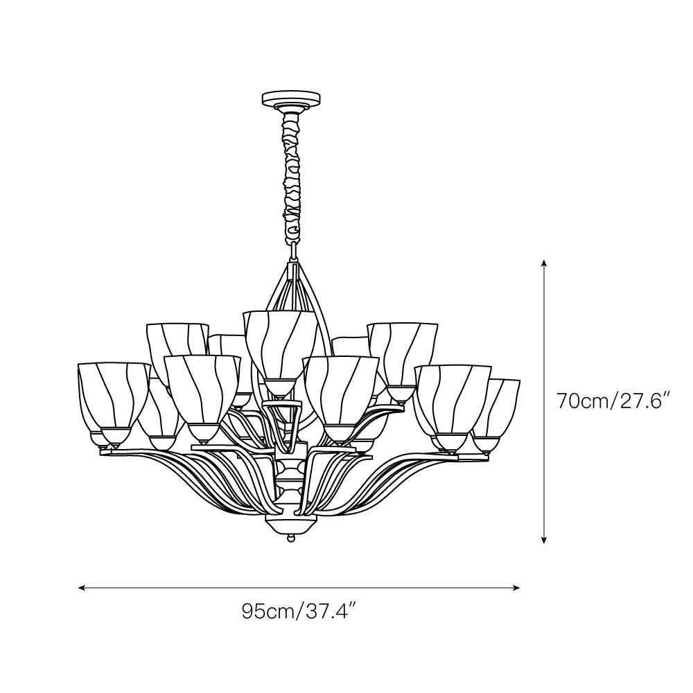 Dvaluvyj Postmodern Luxury Brass Glass Chandelier - Letslighting