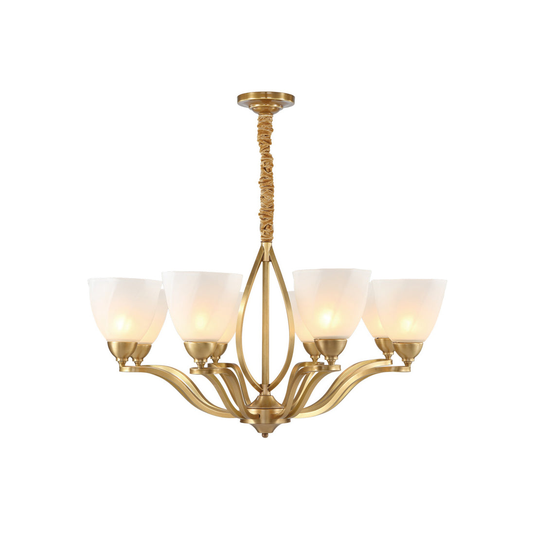Dvaluvyj Postmodern Luxury Brass Glass Chandelier - Letslighting