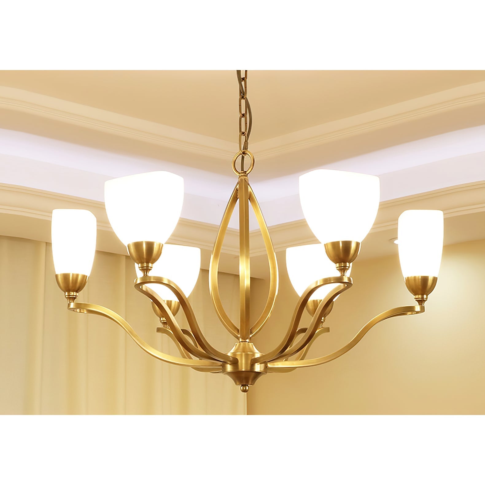 Dvaluvyj Postmodern Luxury Brass Glass Chandelier - Letslighting