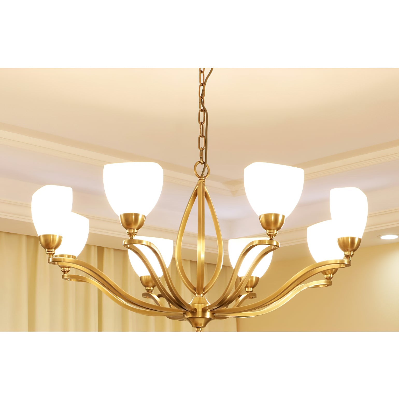 Dvaluvyj Postmodern Luxury Brass Glass Chandelier - Letslighting