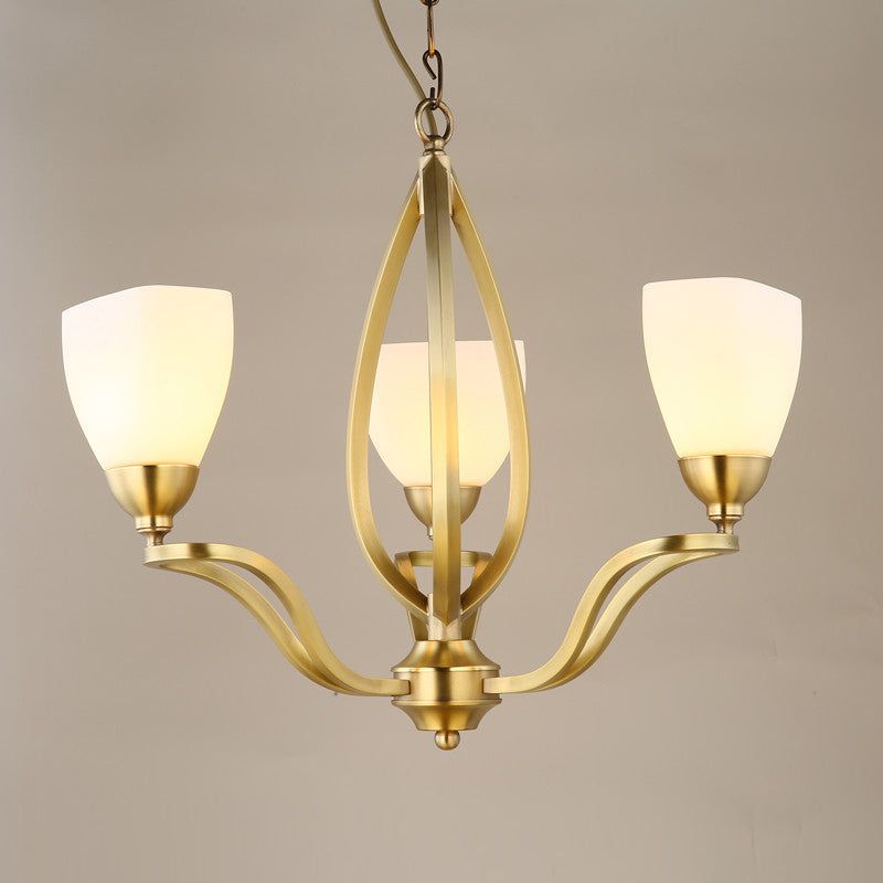 Dvaluvyj Postmodern Luxury Brass Glass Chandelier - Letslighting