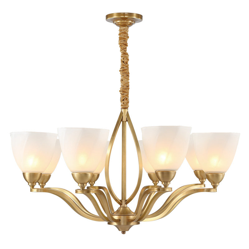 Dvaluvyj Postmodern Luxury Brass Glass Chandelier - Letslighting