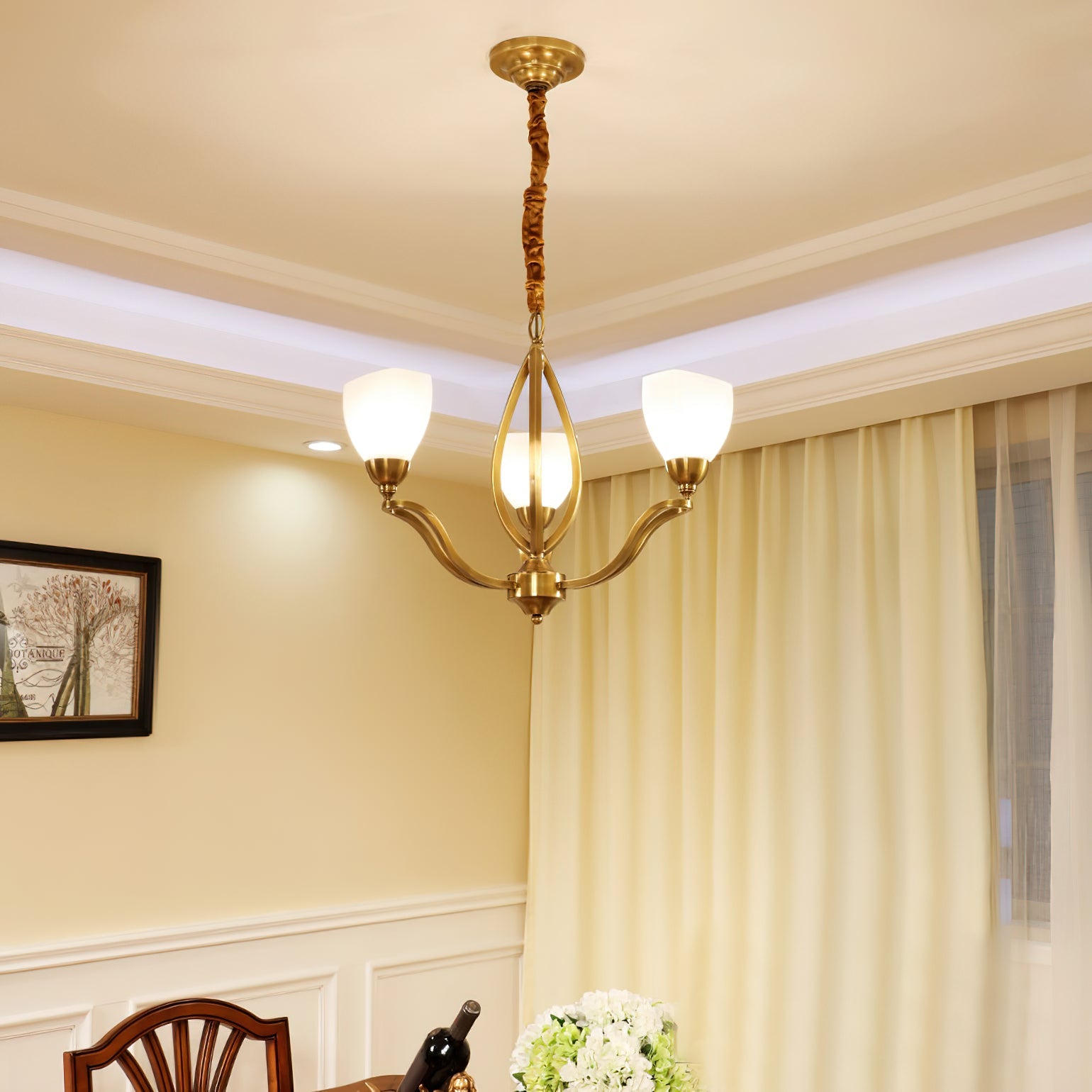 Dvaluvyj Postmodern Luxury Brass Glass Chandelier - Letslighting