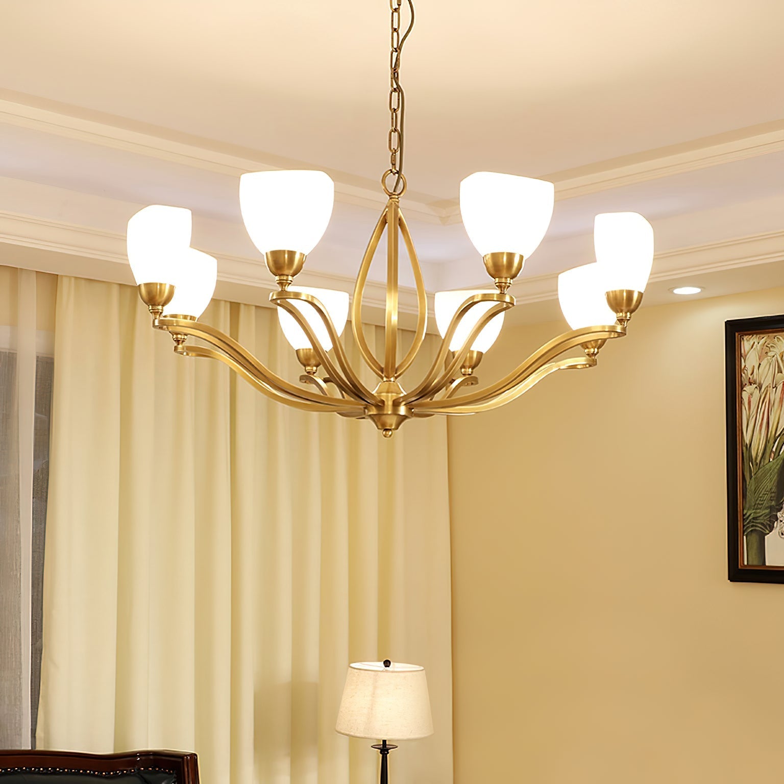 Dvaluvyj Postmodern Luxury Brass Glass Chandelier - Letslighting