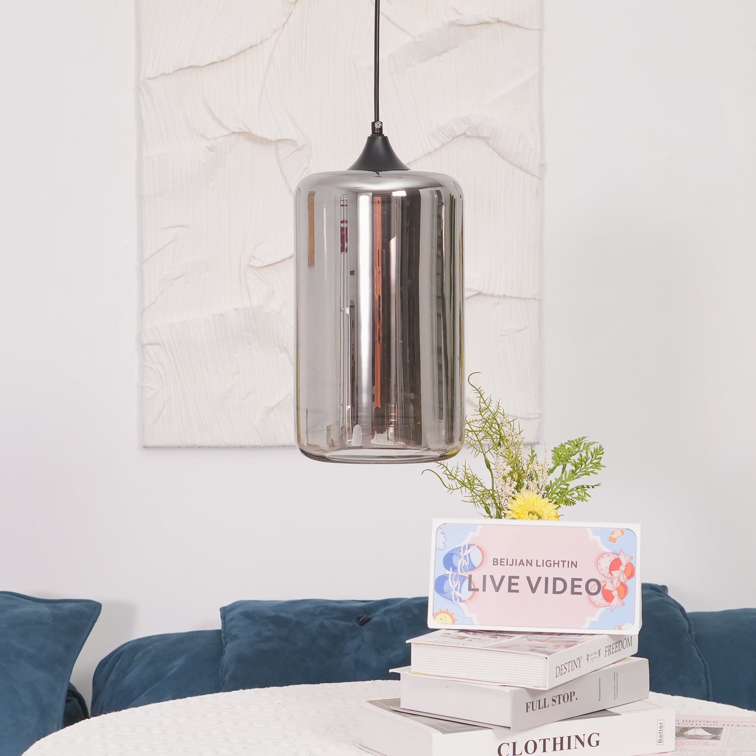 Mirelia Glass Industrial Pendant Light - Letslighting