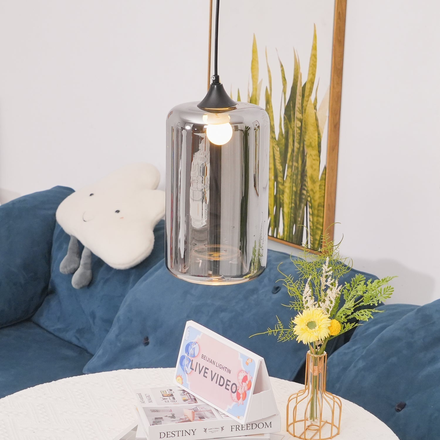 Mirelia Glass Industrial Pendant Light - Letslighting