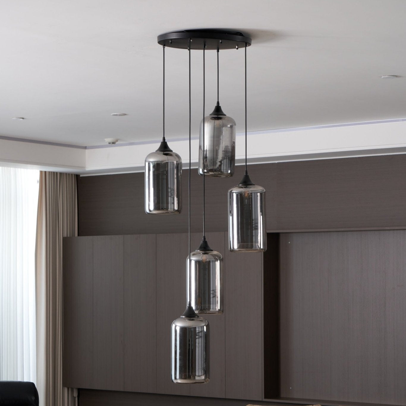 Valentina Minimalist Bottle Glass Pendant Light Smoke Gray - Letslighting