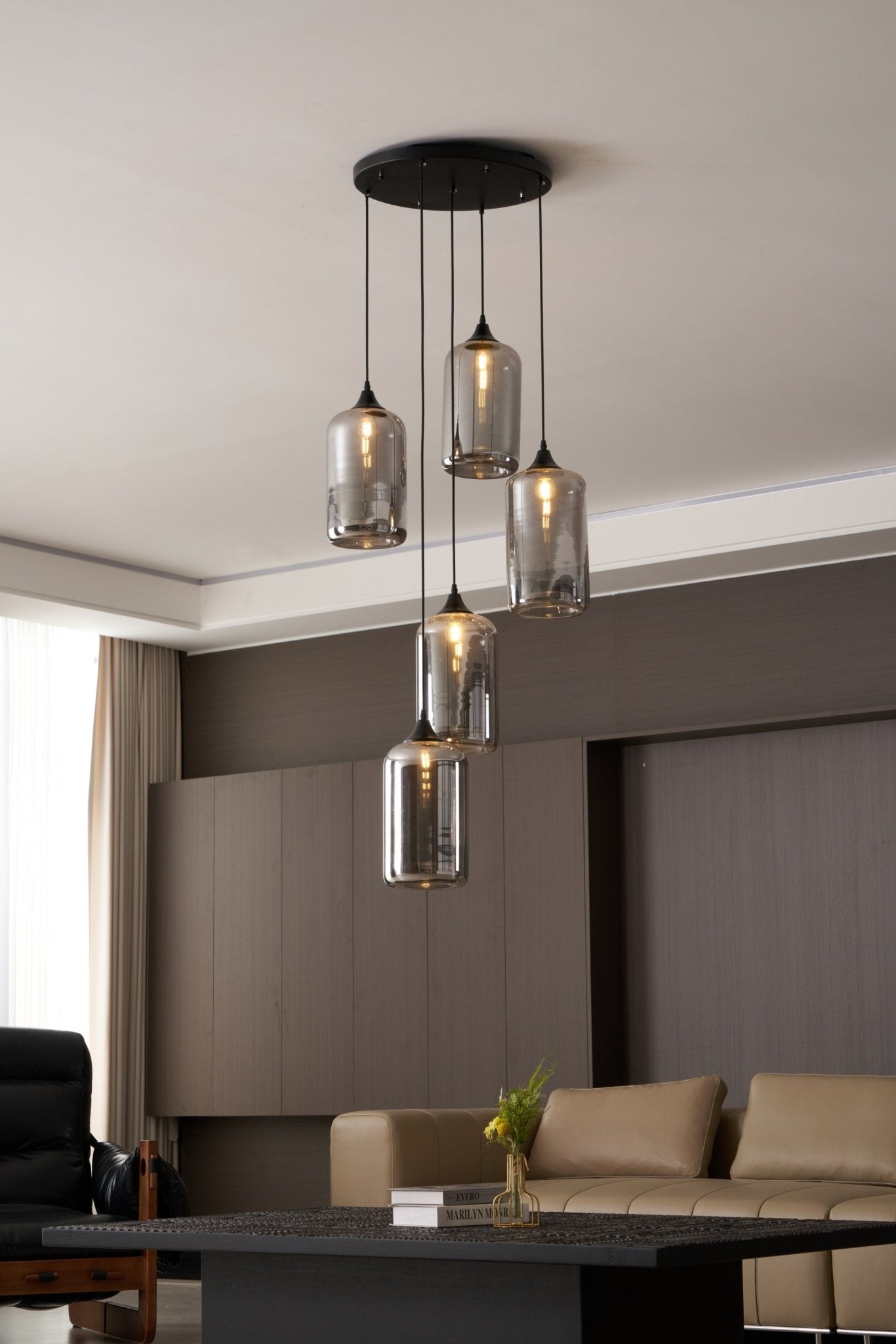 Mirelia Glass Industrial Pendant Light - Letslighting