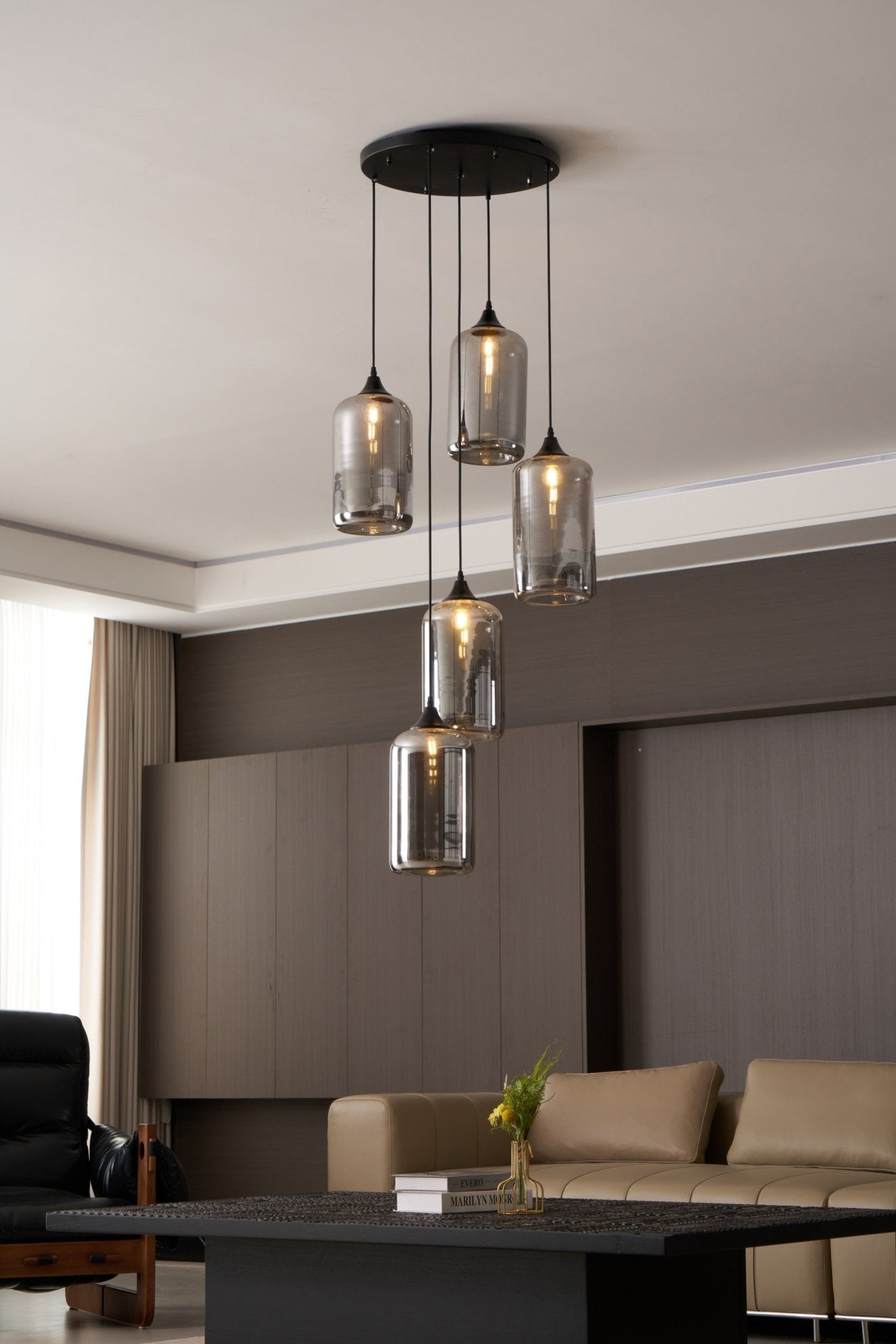 Mirelia Glass Industrial Pendant Light - Letslighting