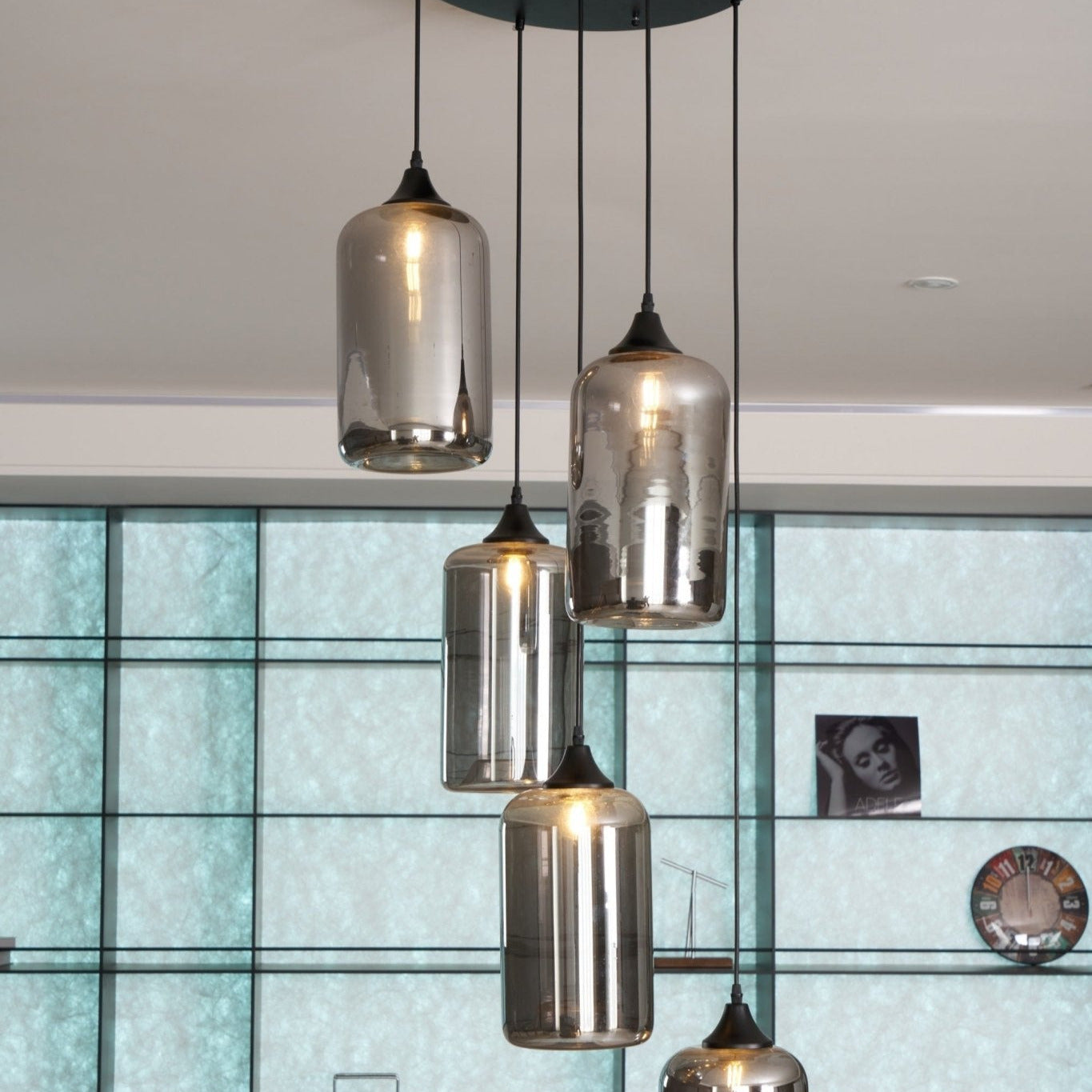 Valentina Minimalist Bottle Glass Pendant Light Smoke Gray - Letslighting