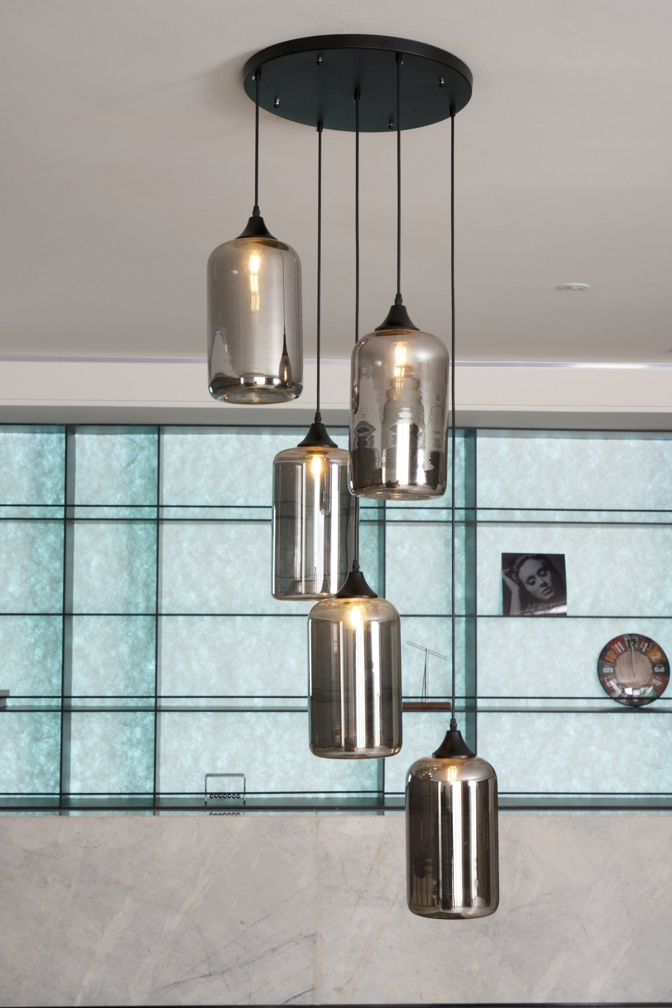 Mirelia Glass Industrial Pendant Light - Letslighting
