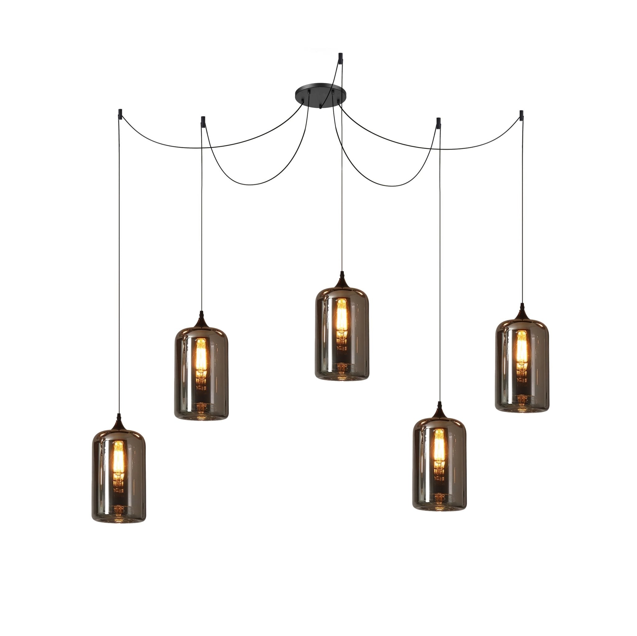 Valentina Minimalist Bottle Glass Pendant Light Smoke Gray - Letslighting