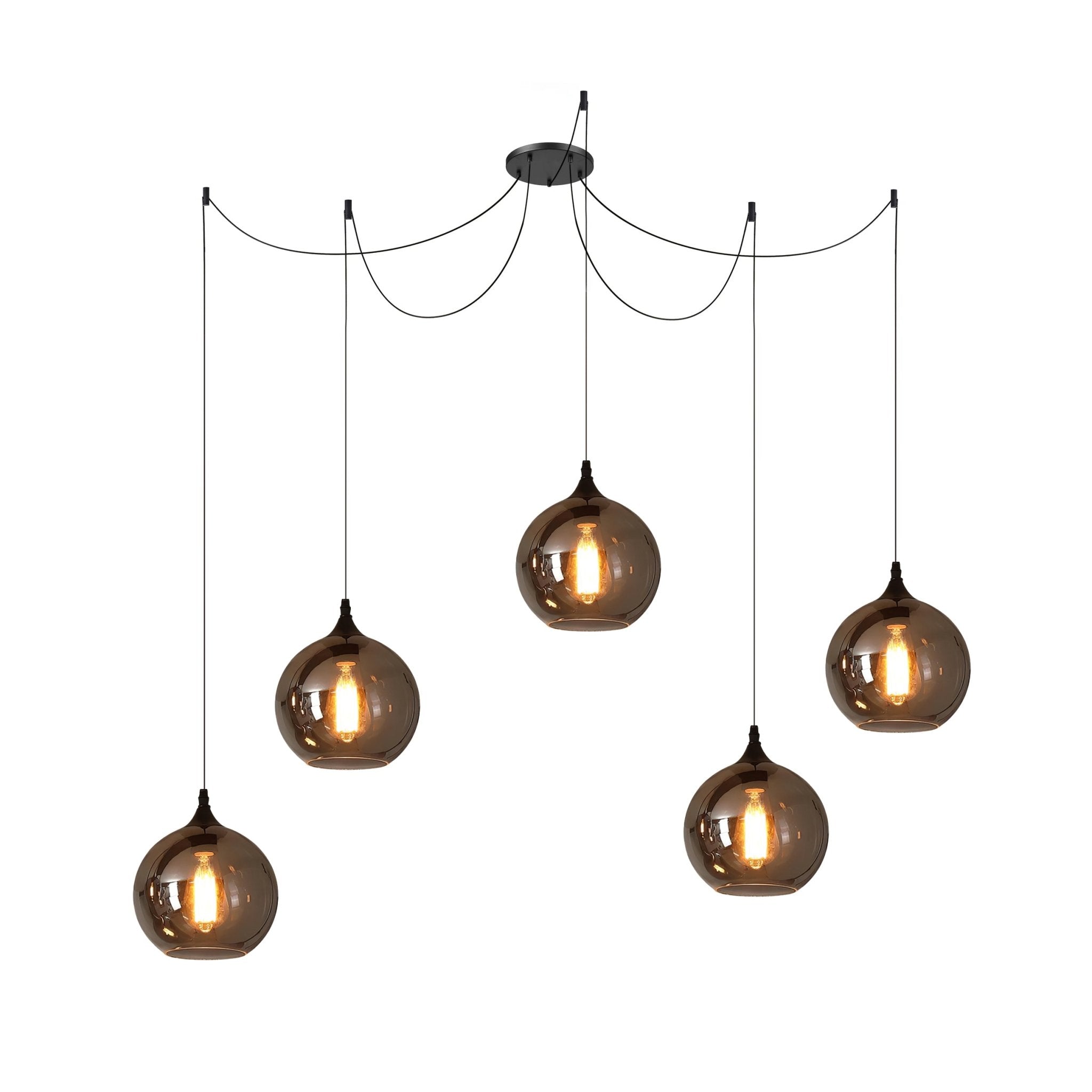 Valentina Minimalist Bottle Glass Pendant Light Smoke Gray - Letslighting