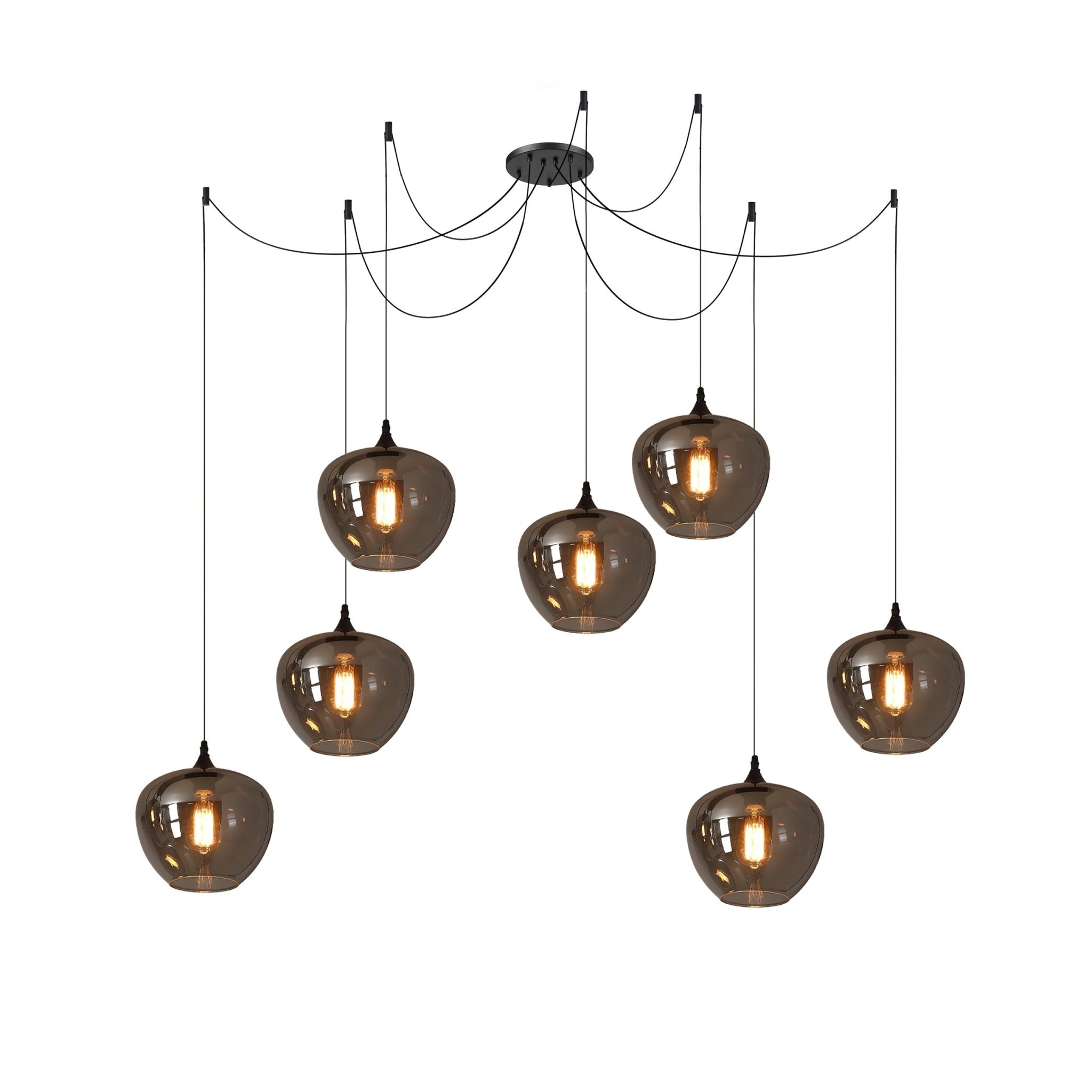 Valentina Minimalist Bottle Glass Pendant Light Smoke Gray - Letslighting