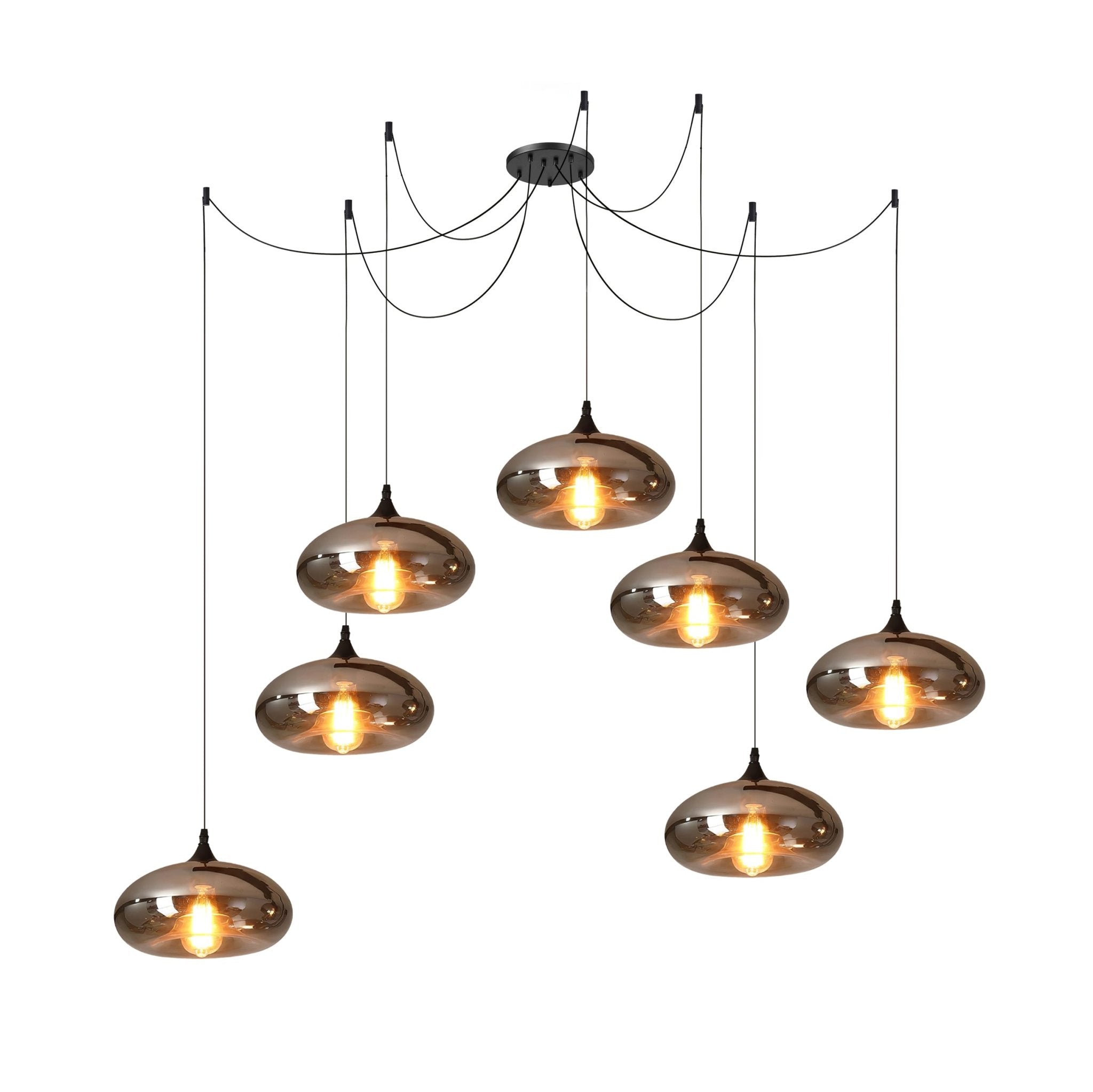 Valentina Minimalist Bottle Glass Pendant Light Smoke Gray - Letslighting