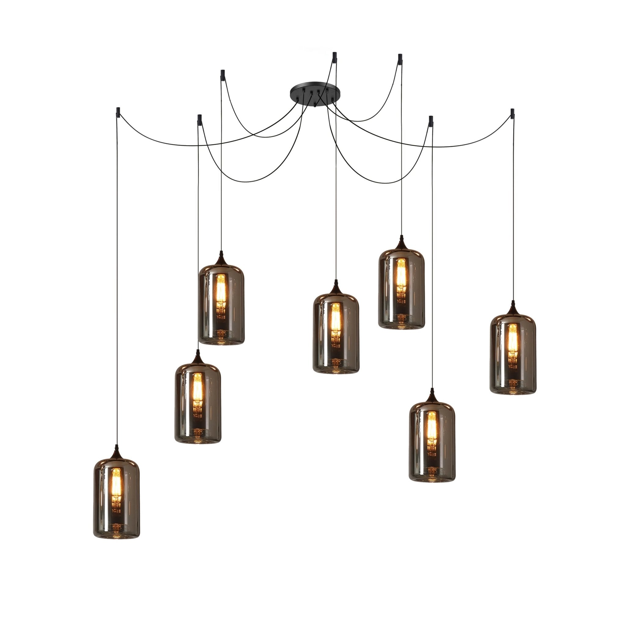 Valentina Minimalist Bottle Glass Pendant Light Smoke Gray - Letslighting